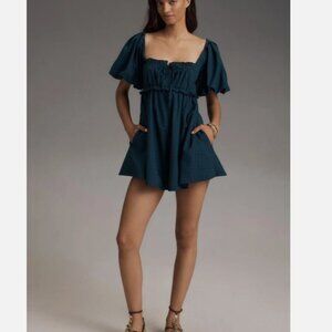 Anthropologie Pilcro Puff-Sleeve Babydoll Romper – NWT – Size XXS